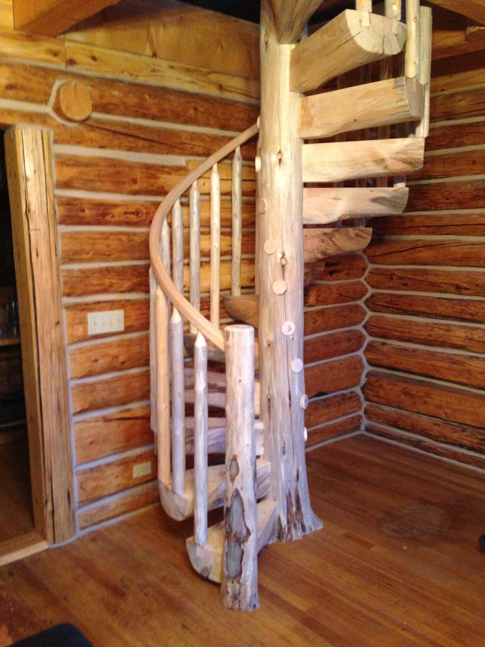 Custom Wood Stairs Gallery, Log Stairs